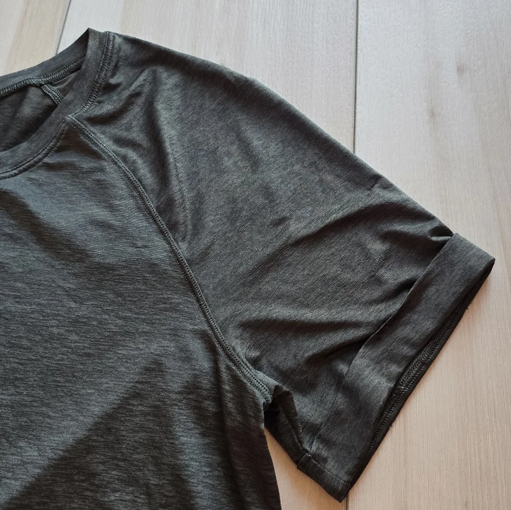 Lululemon Open Up Tie Back Tee In Dark Olive